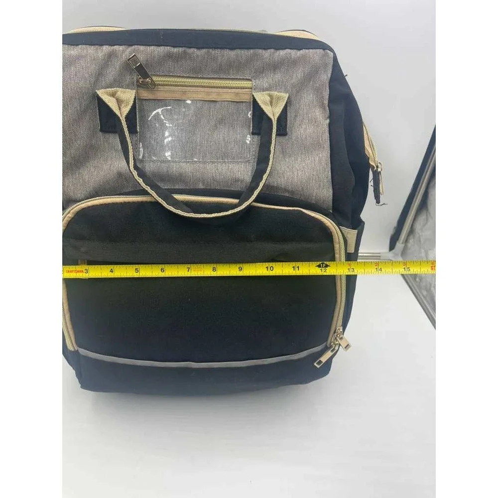 Diaper Bag Backpack with Expandable‎ Bassinet USB Port Black Gray Travel Bag